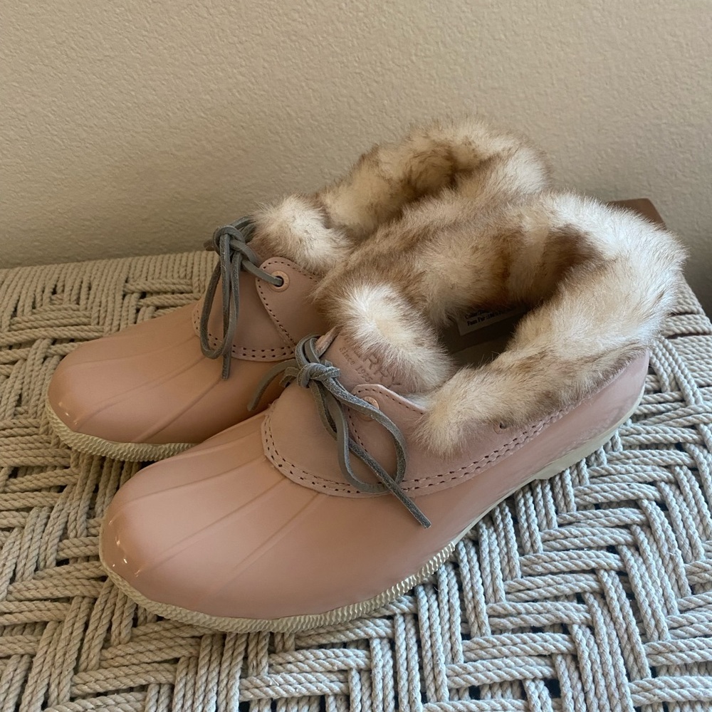 Sperry faux fur lined shoe water snow saltwater 1eye cozy blush boots waterproof - Picture 5 of 9